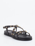 Truman's – Riemchensandale aus Leder Schwarz-Gold