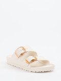 Birkenstock – Slides aus EVA-Kunststoff in Cremeweiß
