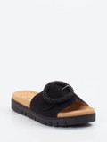Gabor – Pantolette aus Veloursleder Schwarz