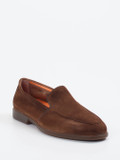 Santoni – Loafer aus Veloursleder in Braun