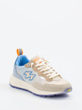 MRP – Sneaker aus Velour/Textil in Beige-Blau