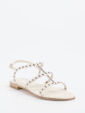 Donna Carolina – Riemchensandalen aus Lammleder cremeweiß