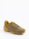 Geox – Sneaker aus Veloursleder und Mesh olivgrün