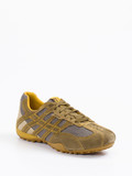 Geox – Sneaker aus Veloursleder und Mesh olivgrün