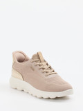 Geox – Sneaker aus Textil in Beige mit Gold-Detail