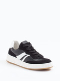 Gabor Comfort – Sneaker aus Velours- und Glattleder schwarz