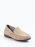 Sioux – Mokassin-Slipper aus Veloursleder beige