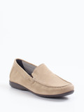 Sioux – Mokassin-Slipper aus Veloursleder beige