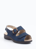 Solidus – Komfort-Sandale aus Nubukleder blau