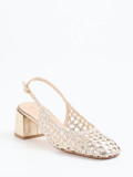 Konstantin Starke – Slingback-Pumps aus Flechtleder Gold