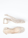 Konstantin Starke – Slingback-Pumps aus Flechtleder Gold