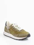 Candice Cooper – Retro-Sneaker aus Veloursleder Olivgrün