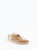 Birkenstock – Zehentrenner aus Synthetik in Gold