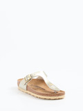 Birkenstock – Zehentrenner aus Synthetik in Gold