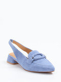 Di Lauro – Slingback-Loafer aus Veloursleder Hellblau