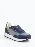 Candice Cooper – Sneaker aus Veloursleder und Denim blau