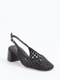 Konstantin Starke – Slingback-Pumps aus Flechtleder schwarz