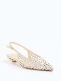 Konstantin Starke – Slingpumps aus Flechtleder Gold