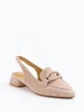 Di Lauro – Slingback-Loafer aus Veloursleder Beige