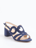 Konstantin Starke – Sandalen aus Veloursleder Tintenblau