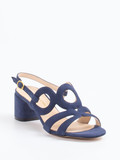 Konstantin Starke – Sandalen aus Veloursleder Tintenblau
