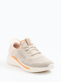 Skechers – Slip-On Sneaker aus Textilstrick Beige