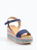 Konstantin Starke – Sandalen aus Veloursleder Dunkelblau