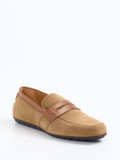 Galizio Torresi – Slipper aus Veloursleder in Braun