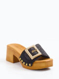 Konstantin Starke – Pantolette aus Veloursleder Schwarz