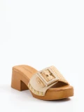 Konstantin Starke – Plateau-Pantolette aus Veloursleder und Bast