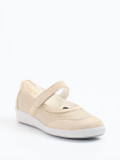 Christian Dietz – Mary Jane Sneaker aus Stretch und Veloursleder beige