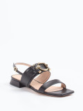 Konstantin Starke – Slingback-Sandalen aus Lederimitat Schwarz