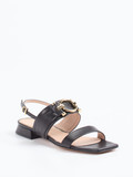 Konstantin Starke – Slingback-Sandalen aus Lederimitat Schwarz