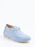 Donna Carolina – Mokassins aus Veloursleder Hellblau