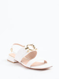 Konstantin Starke – Sandale aus Lederimitat Weiß Gold