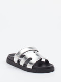 Steve Madden – Slides aus Synthetikleder in Silber