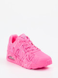 Skechers – Chunky Sneaker aus Nubukleder Neonpink