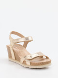 Panama Jack – Keilsandalette aus Metallicleder goldfarben