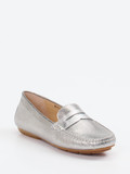 Si – Penny Loafer aus Metallic-Kalbleder silber