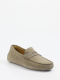 Boss – Penny Loafer aus Veloursleder in Taupe