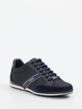 Boss – Sneaker aus Kalbleder und Velours dunkelblau