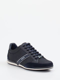 Boss – Sneaker aus Kalbleder und Velours dunkelblau
