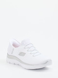 Skechers – Slip-On Sneaker aus Textilmesh Weiß