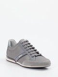 Boss – Sneaker aus Kalbleder und Veloursleder grau
