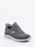 Skechers – Slip-On Sneaker aus Textilstrick grau