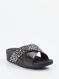 FitFlop – Pantolette aus Textil mit Strassbesatz