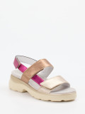 Semler – Klettsandale aus Metallic-Kalbleder multi