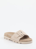 Rohde – Pantolette aus Veloursleder beige