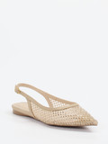 Andrea Puccini – Slingback-Ballerinas aus Netzgewebe beige