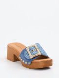 Konstantin Starke – Plateau-Pantolette aus Bast und Veloursleder